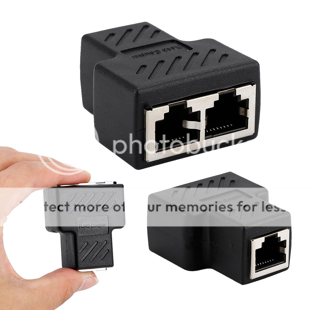 RJ45 LAN Network Y Splitter Double Adapter 3 Ports Coupler